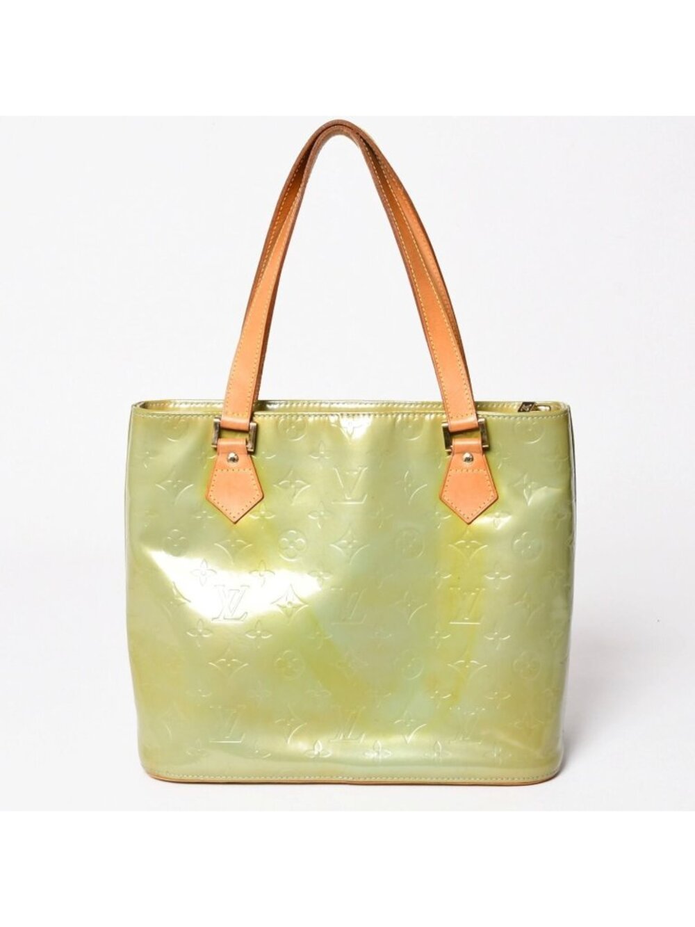 Louis Vuitton Monogram Vernis Houston Green Handbag Gold